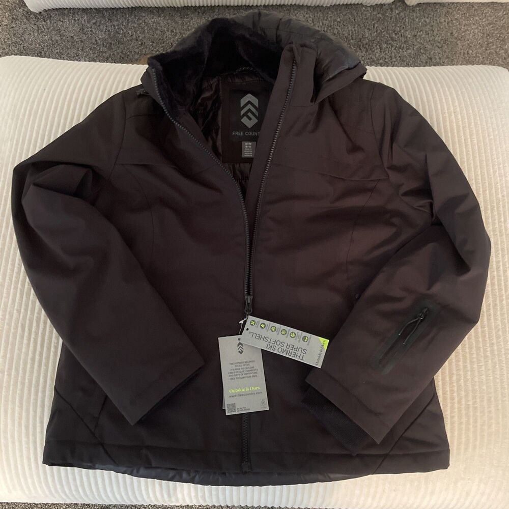 Free Country Womens Jacket Coat - Med, Black Winter Snow Snowboard Ski